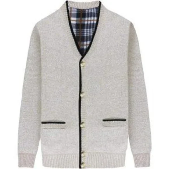 New Men's Cardigans Slim Fit Beige​ - Picture 2 of 8